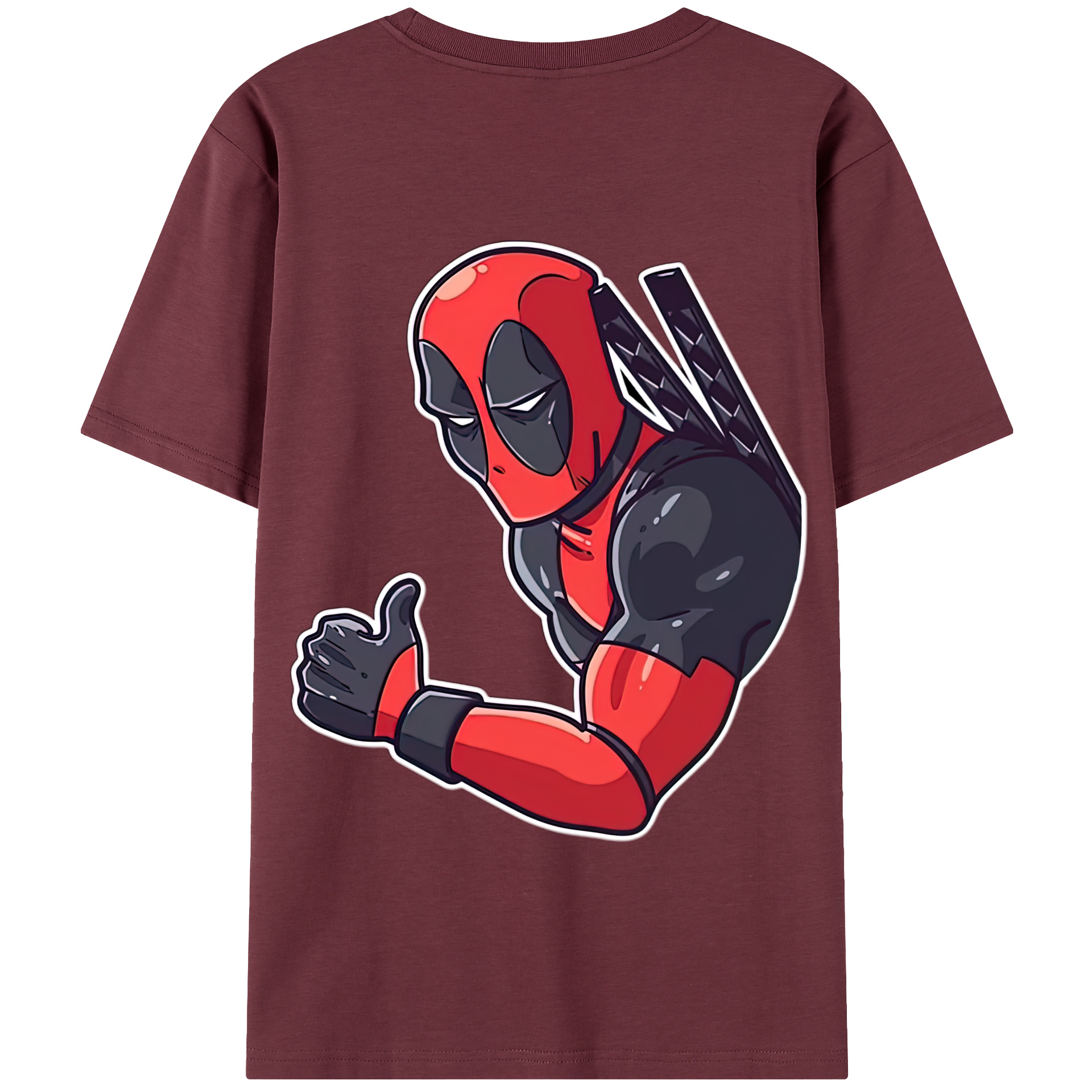 （画像用） Deadpool デッドプール 綿100％半袖Tシャツ（背面プリント）